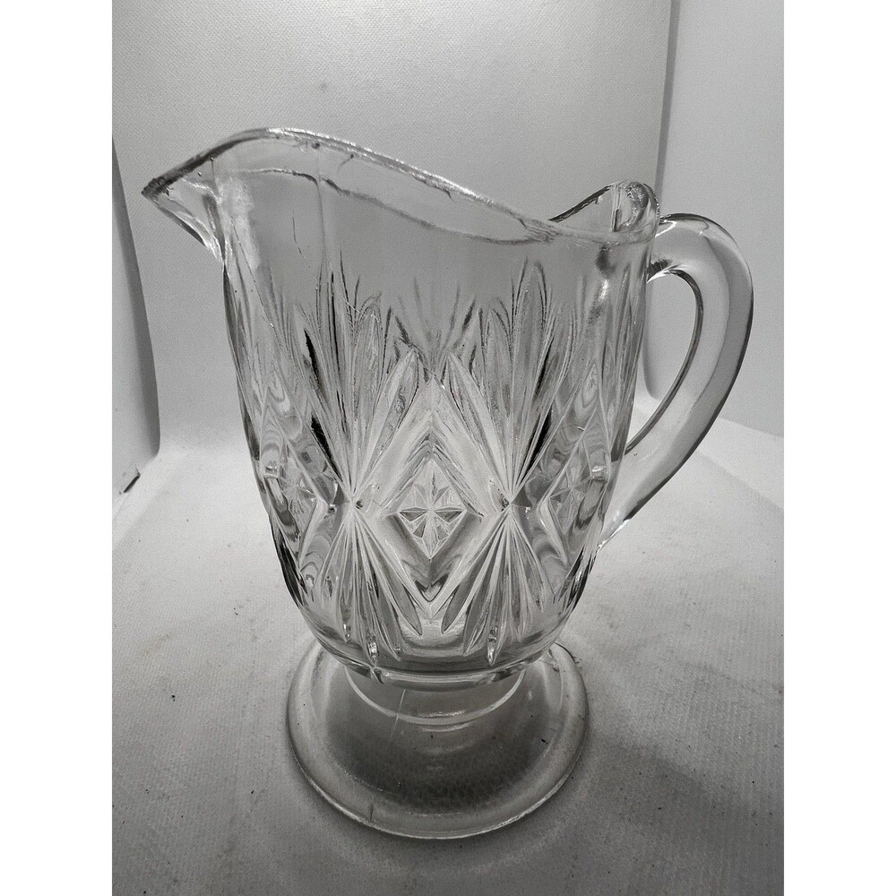 Toscany Hand Cut Clear Lead Crystal Creamer Pitcher Western Germany